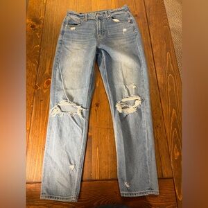 American Eagle Light Blue Distressed Boyfriend Jeans